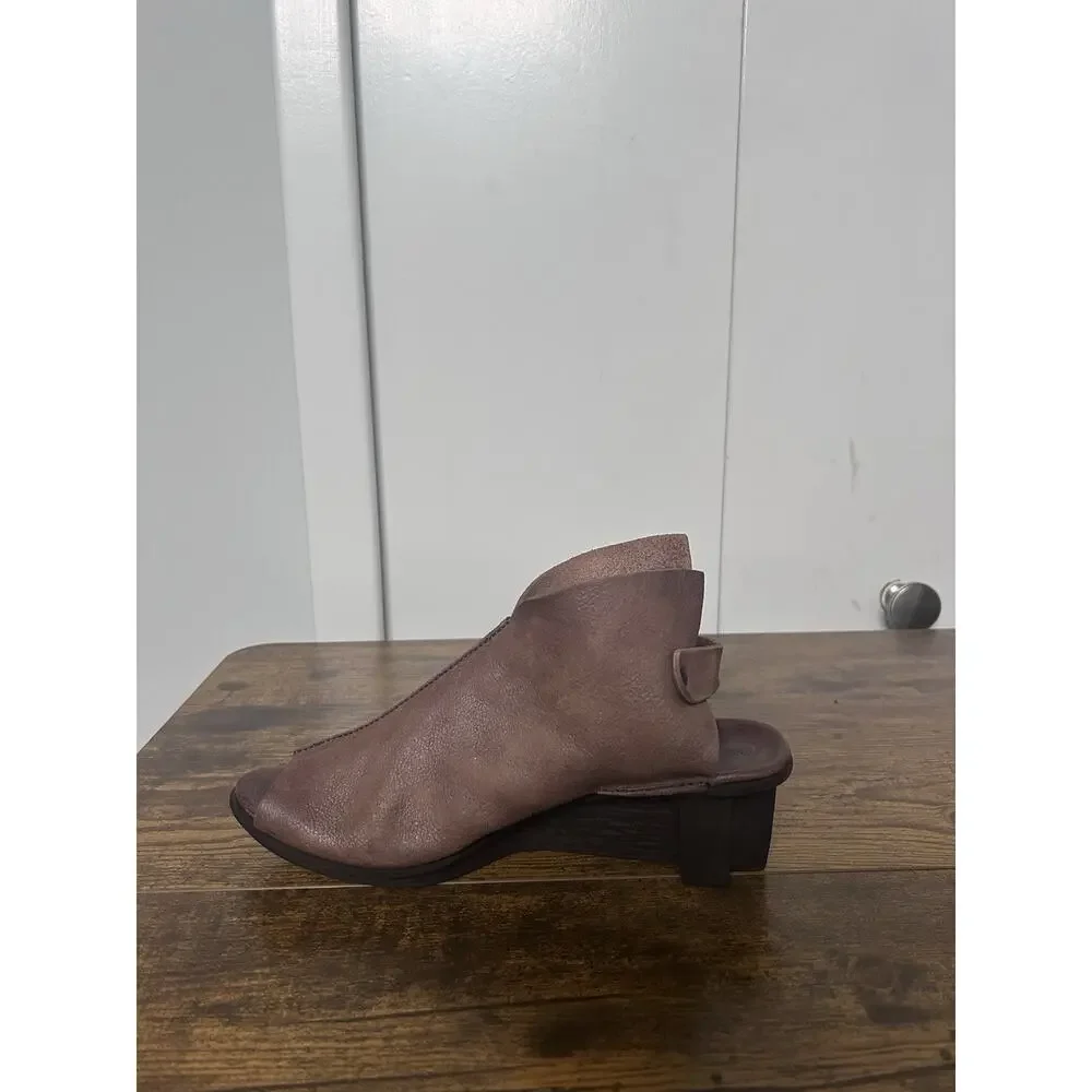 TRIPPEN Mandarin Wedge Womens Sandal EU 38/US 7.5 Chocolate Leather Designer